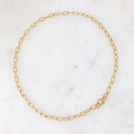 Collier Agathe - maille ovale et fermoir cabillot