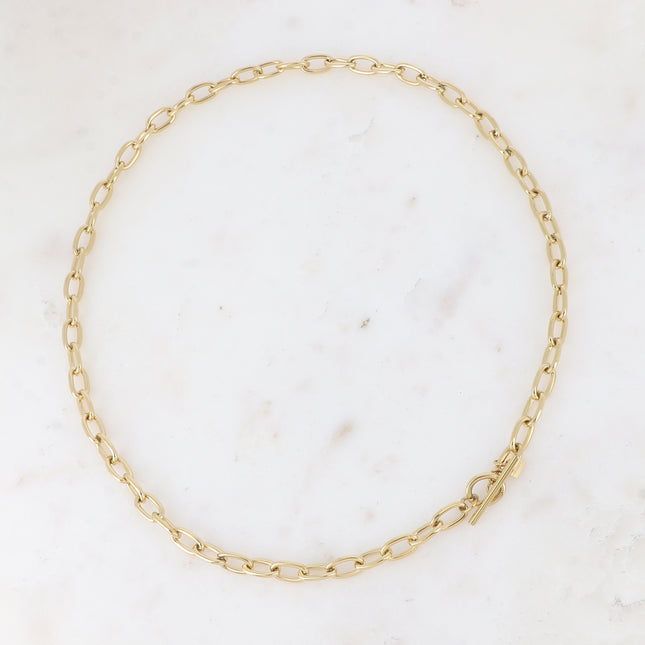 Collier Agathe - maille ovale et fermoir cabillot