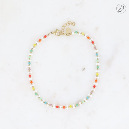 Chevillère Thaïs - sur fil, perles de résine, pâtes de verre