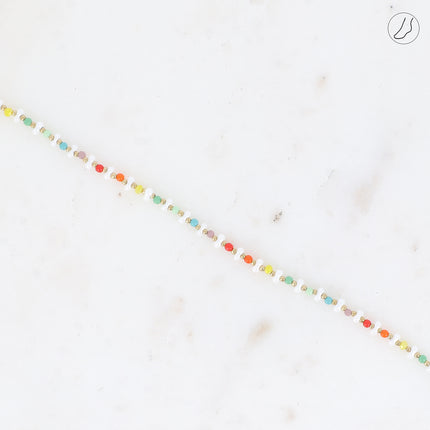Chevillère Thaïs - sur fil, perles de résine, pâtes de verre