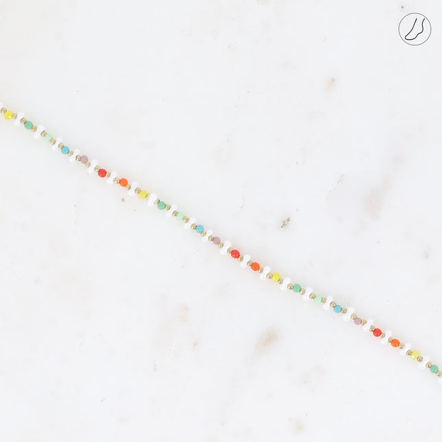 Chevillère Thaïs - sur fil, perles de résine, pâtes de verre