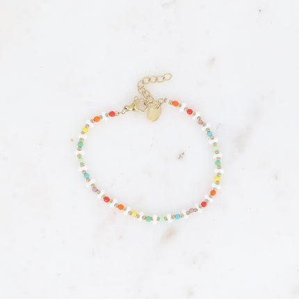 Bracelet Thaïs - sur fil, perles de résine, pâtes de verre