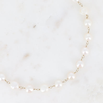Collier Felicie - sur câble avec perles d'eau douce