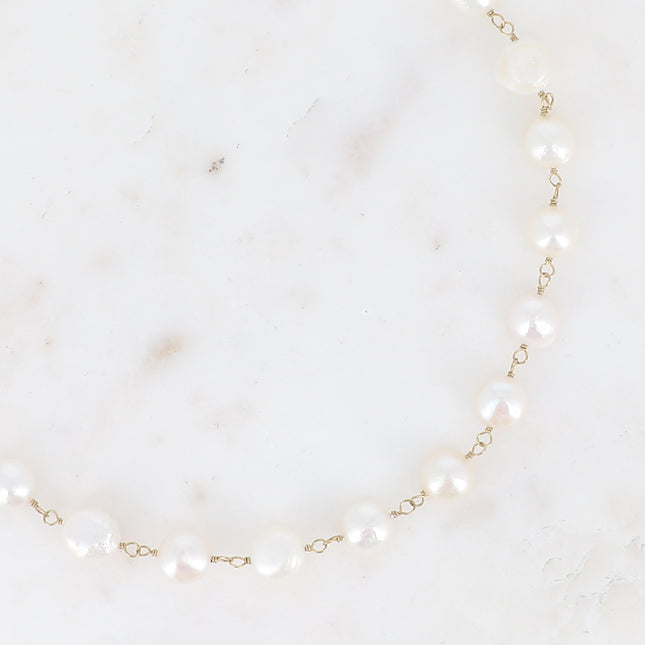 Collier Felicie - sur câble avec perles d'eau douce