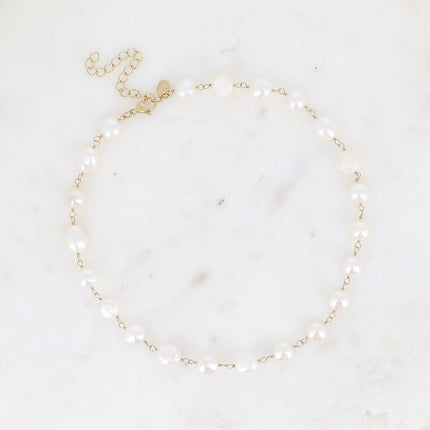 Collier Felicie - sur câble avec perles d'eau douce