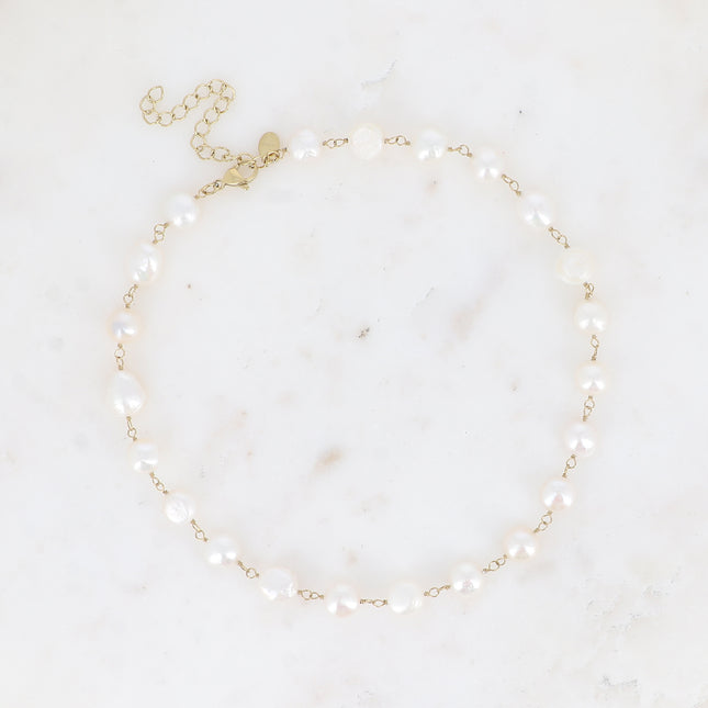 Collier Felicie - sur câble avec perles d'eau douce