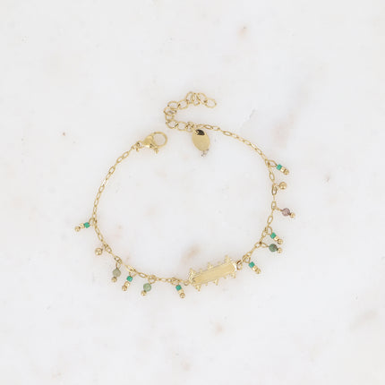Bracelet Filipa - pierres naturelles pendantes et barre
