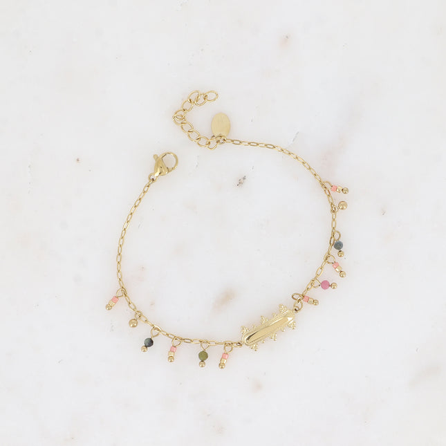 Bracelet Filipa - pierres naturelles pendantes et barre
