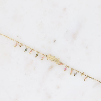 Bracelet Filipa - pierres naturelles pendantes et barre