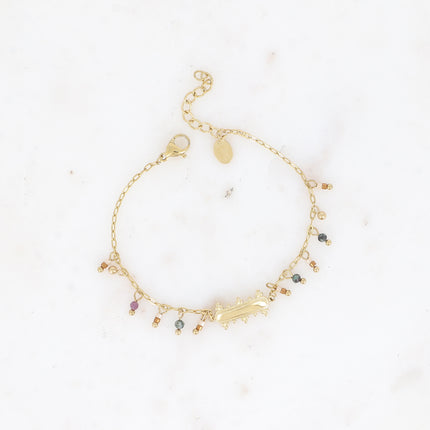 Bracelet Filipa - pierres naturelles pendantes et barre