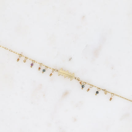 Bracelet Filipa - pierres naturelles pendantes et barre