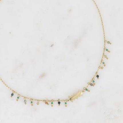Collier Filipa - pierres naturelles pendantes et barre