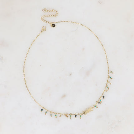 Collier Filipa - pierres naturelles pendantes et barre