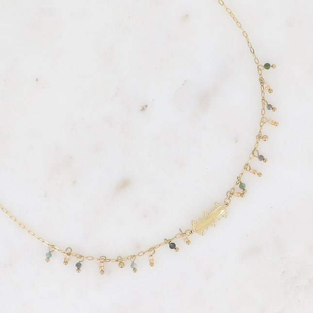 Collier Filipa - pierres naturelles pendantes et barre