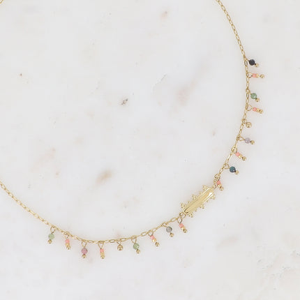 Collier Filipa - pierres naturelles pendantes et barre