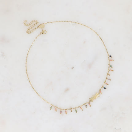 Collier Filipa - pierres naturelles pendantes et barre