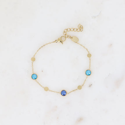 Bracelet Riley - pastilles rondes et cristaux Swarovski® PP20