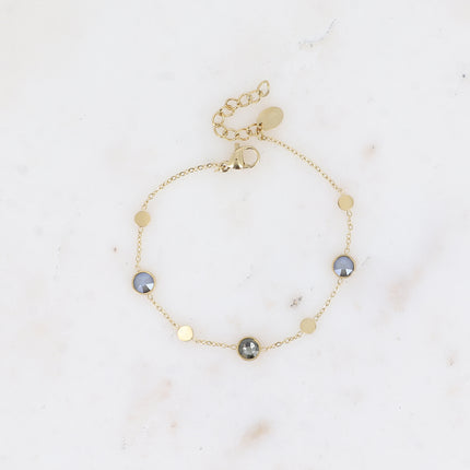 Bracelet Riley - pastilles rondes et cristaux Swarovski® PP20