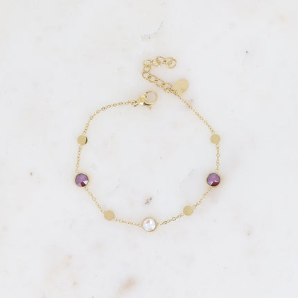 Bracelet Riley - pastilles rondes et cristaux Swarovski® PP20