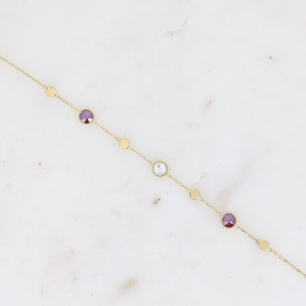 Bracelet Riley - pastilles rondes et cristaux Swarovski® PP20