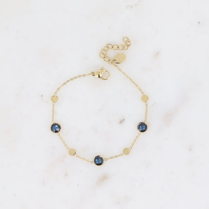 Bracelet Riley - pastilles rondes et cristaux Swarovski® PP20