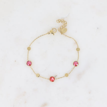Bracelet Riley - pastilles rondes et cristaux Swarovski® PP20