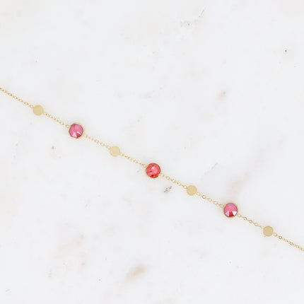 Bracelet Riley - pastilles rondes et cristaux Swarovski® PP20