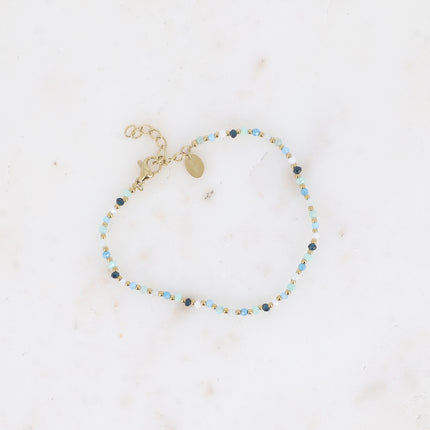 Bracelet Liorah - sur fil avec pâtes de verres et perles en acier inoxydable