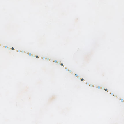 Bracelet Liorah - sur fil avec pâtes de verres et perles en acier inoxydable