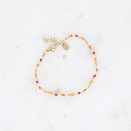 Bracelet Liorah - sur fil avec pâtes de verres et perles en acier inoxydable