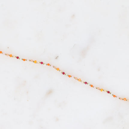 Bracelet Liorah - sur fil avec pâtes de verres et perles en acier inoxydable