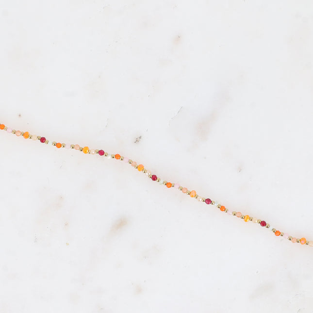 Liorah Bracelet - on a thread with glass beads and stainless steel beads