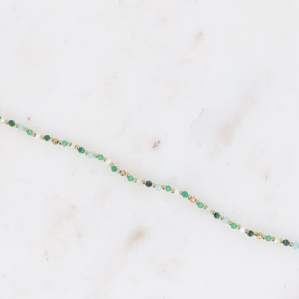 Bracelet Liorah - sur fil avec pâtes de verres et perles en acier inoxydable