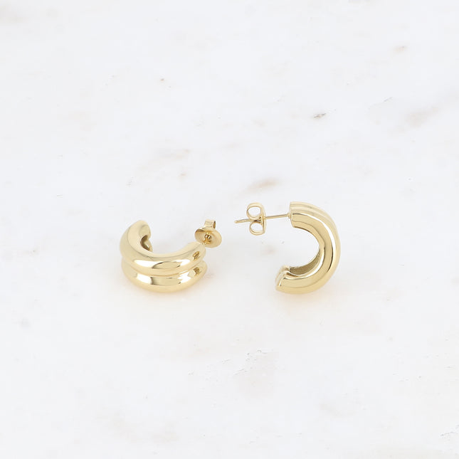 Hoop earrings - double ring, 20mm