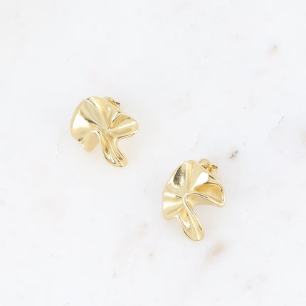 Stud earrings - textured, crinkled shape