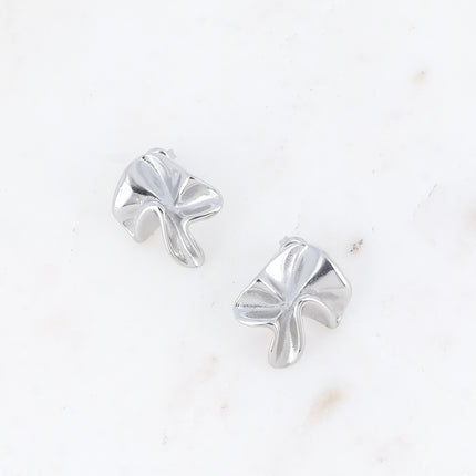 Stud earrings - textured, crinkled shape