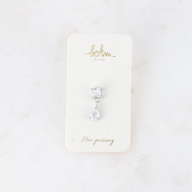 Piercing - cristaux carré et goutte