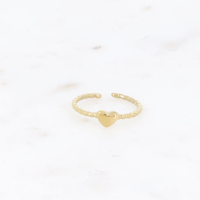 Thin ring - heart and twisted band