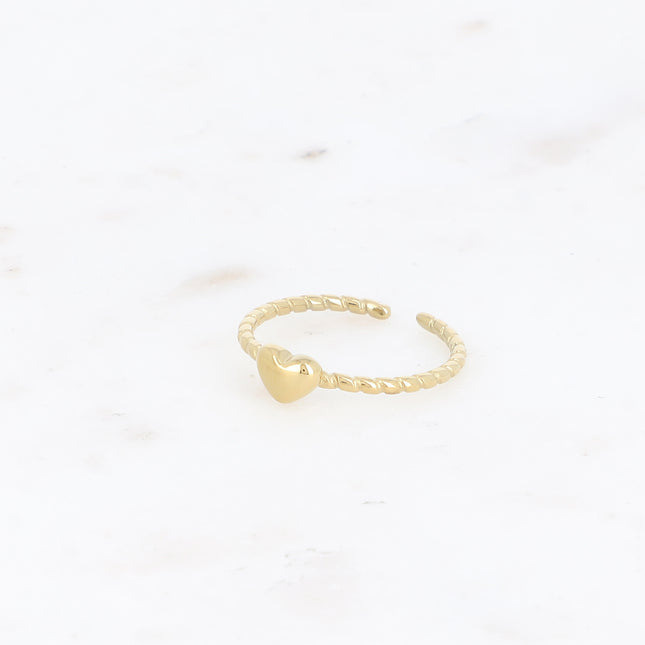 Thin ring - heart and twisted band
