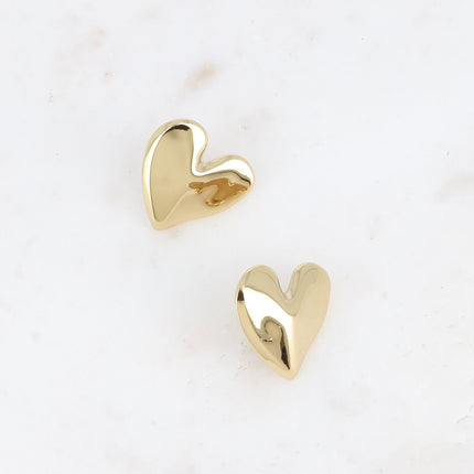 Stud earrings - hammered heart
