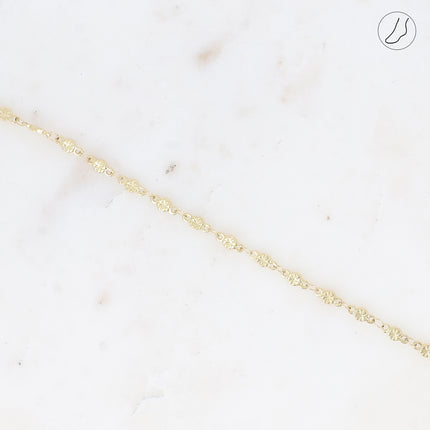 Anklet - round chain with engraved star
