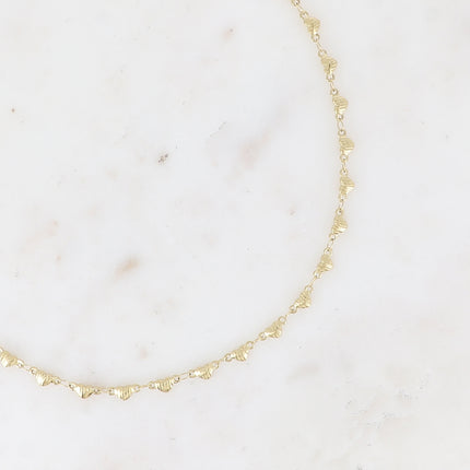 Collier - maille coeur strié