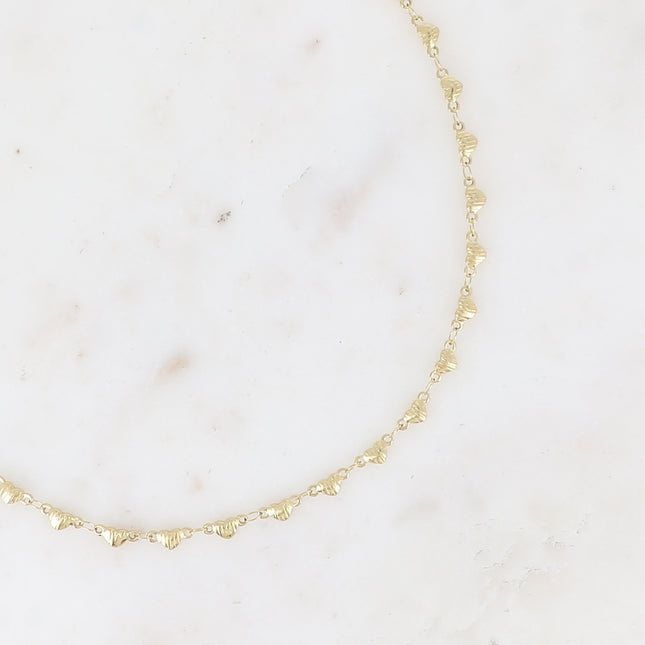 Necklace - ribbed heart chain