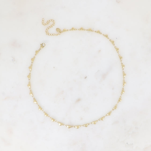 Necklace - ribbed heart chain
