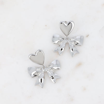 Gigi drop earrings - heart and large bow