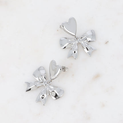 Gigi drop earrings - heart and large bow
