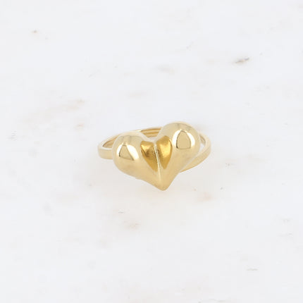 Bague - coeur bombé