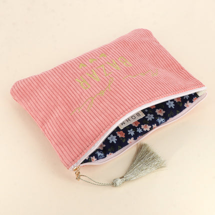 Pouch - My Pretty Bazaar and 3 Hearts - Corduroy - 20 x 14 cm