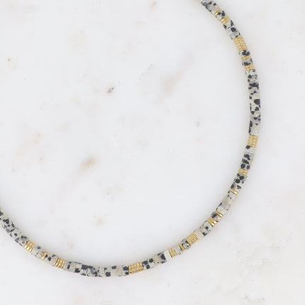 Collier Olivine avec pierres naturelles et perles rondelles
