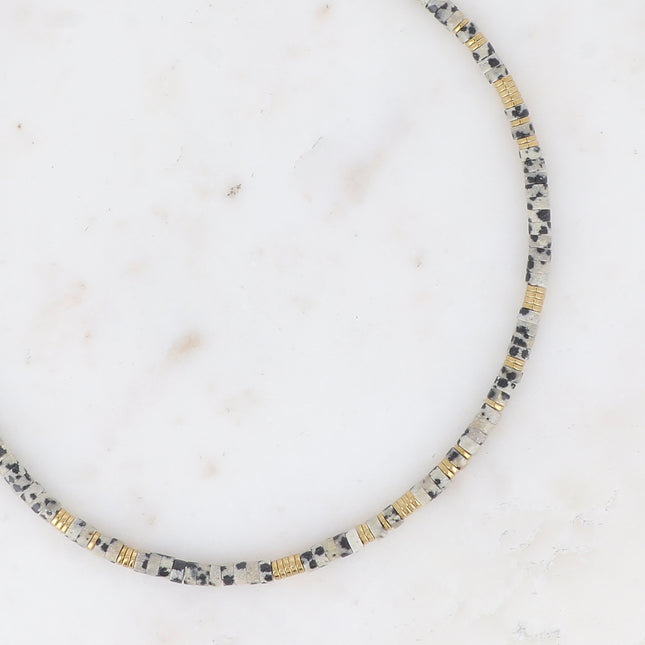 Collier Olivine avec pierres naturelles et perles rondelles